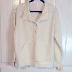 NWT Set Stars Above Cream Quilted Pullover Sweatshirt and shorts X-Large